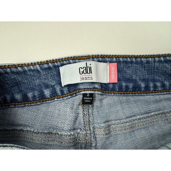 Cabi 4328 Skinny Jeans Women 2 NWT $142 Stretch‎ Cotton Pockets Distresed Blue - Picture 6 of 16